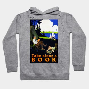 Remastered 1910 Take Along A Book Campsite Print Hoodie